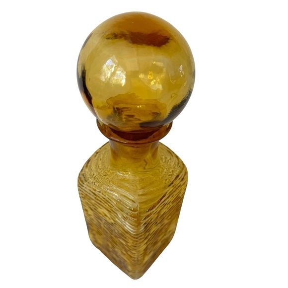 Empoli Italy genie bottle decanter amber - Picture 3 of 6